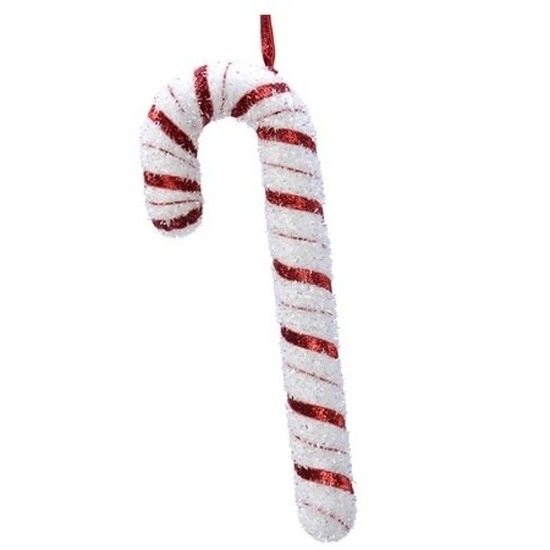 Kersthanger zuurstok - 34 cm - foam - glitters - kerstboomversiering - ornament -