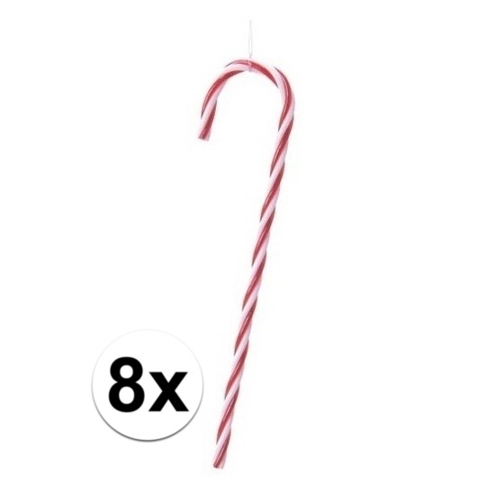 8x Kersthangers figuurtjes zuurstok 15 cm -