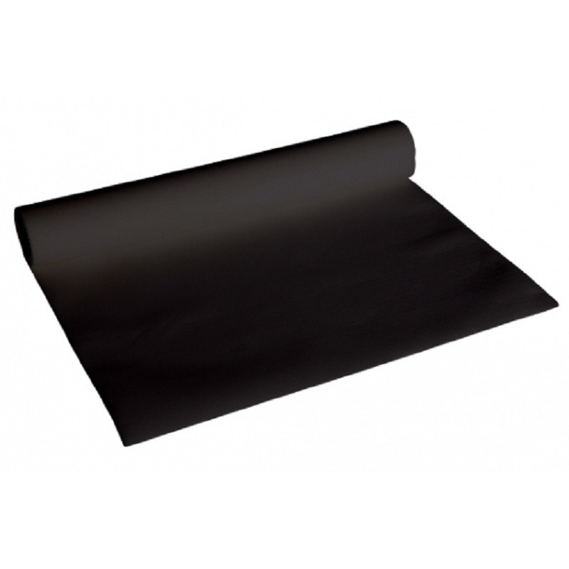 Set van 2x stuks luxe zwarte tafellopers 480 x 40 cm -