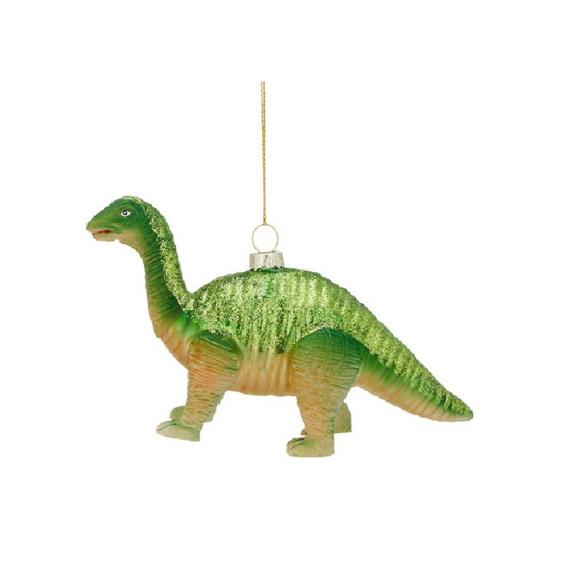 Bellatio decorations Kersthanger - dinosaurus - glas - 16 cm -