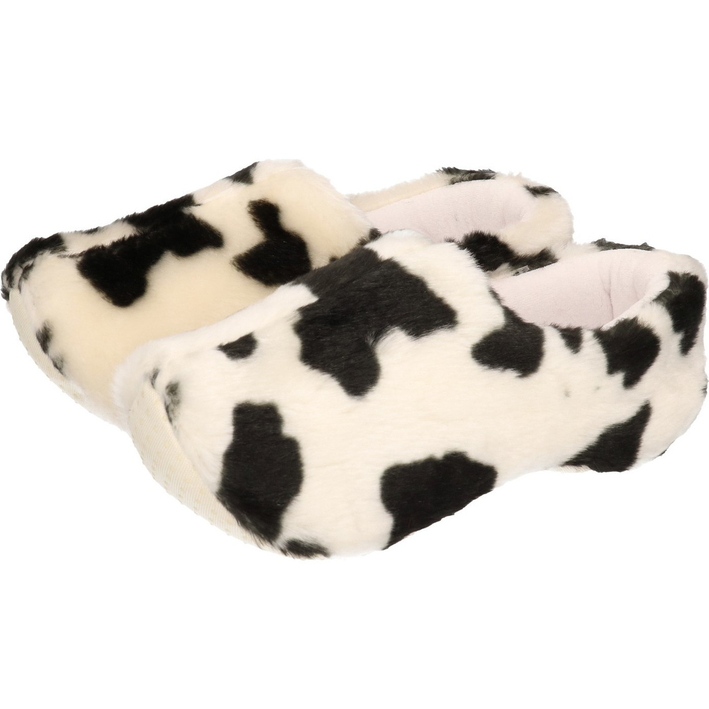 Pluche klompen pantoffels/sloffen met koeien print voor kinderen - Jongens/meisjes 34-35 -