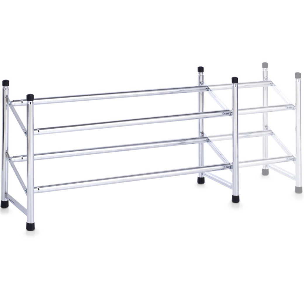 schoenenrek - uitschuifbaar - 2-laags - 64-117 cm - metaal - schoenenkast -