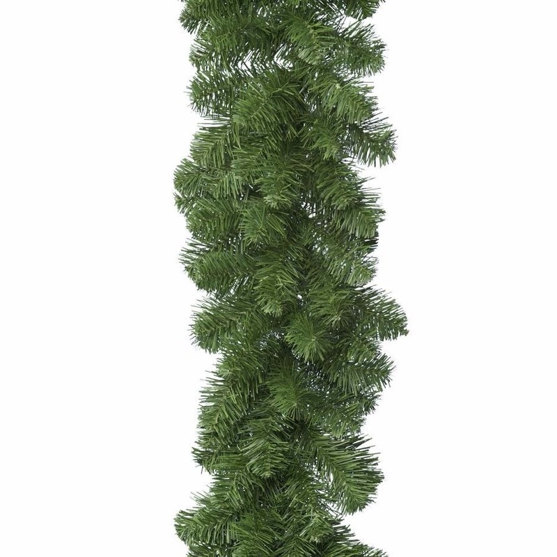 Decoris dennenslinger - 3x - groen - 270 x 9,5 cm - PVC - dennen guirlande -