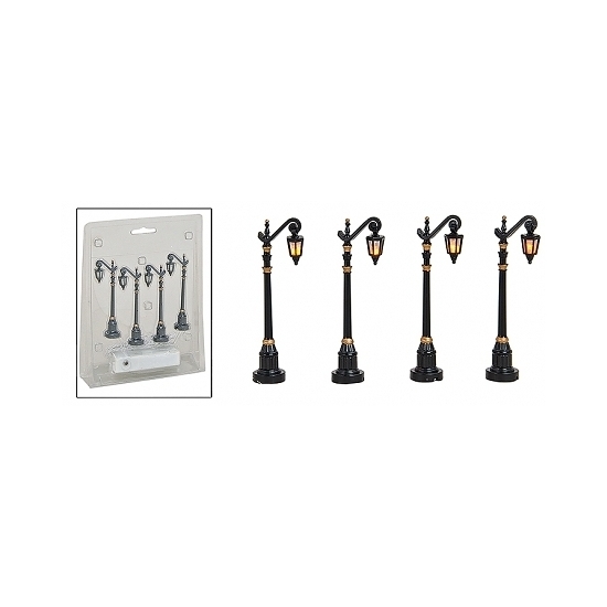 Kerstdorp lantaarns 4 stuks 10 cm -