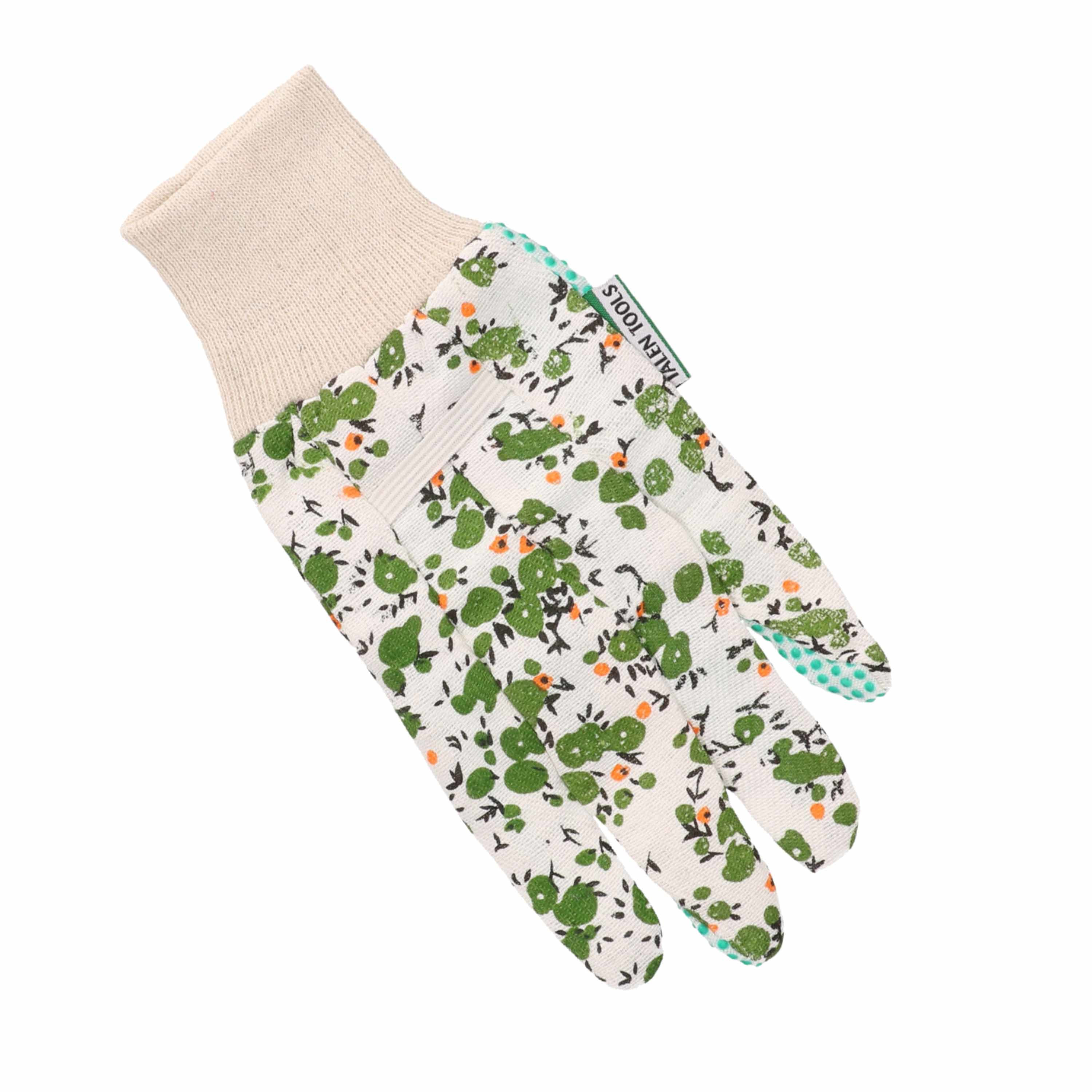 Groene tuin/werkhandschoenen bloemetjesprint M -