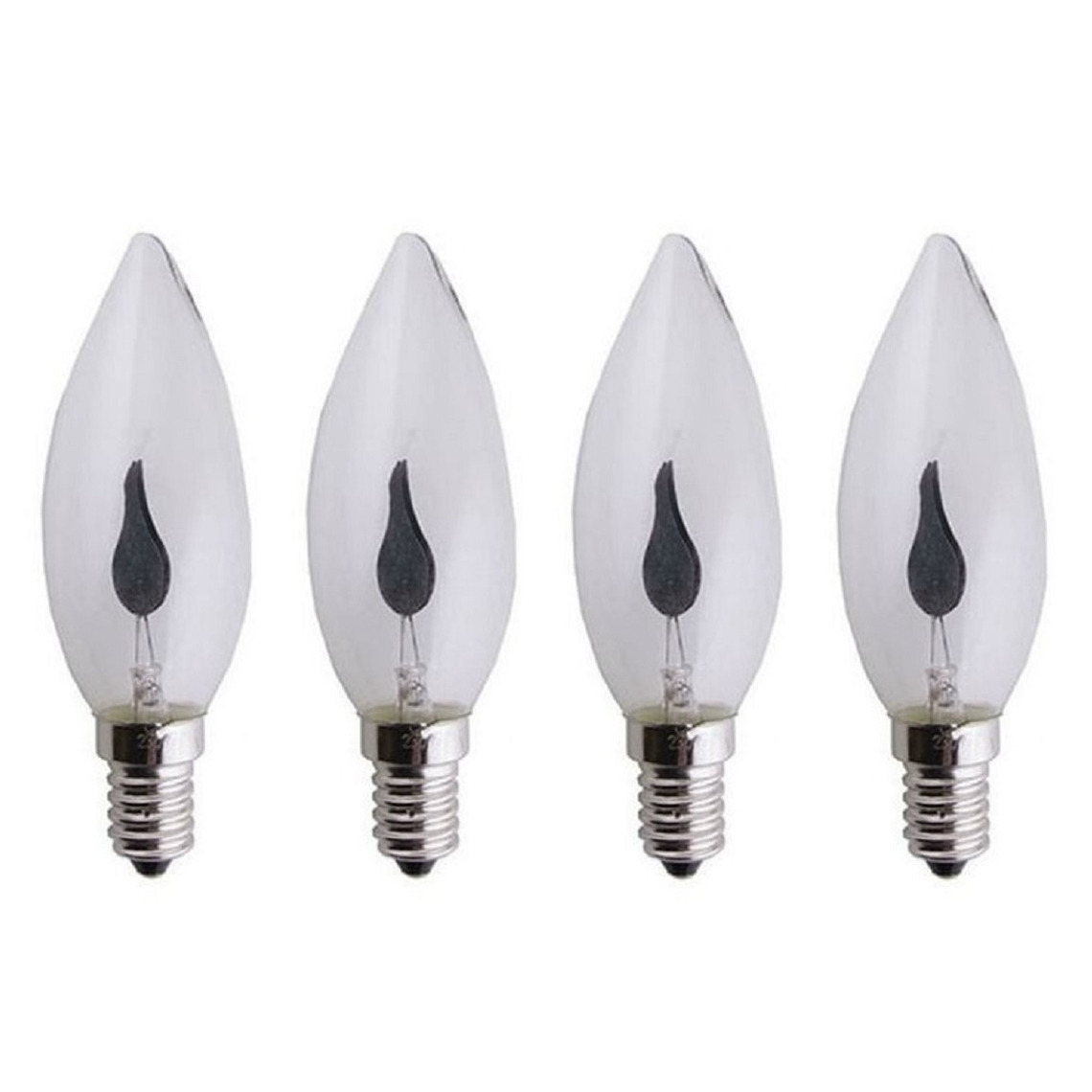 Vlam lampenbolletje - 12x stuks - E14 fitting - 3 x 3 x 10 cm - 3W - vlamverlichting -