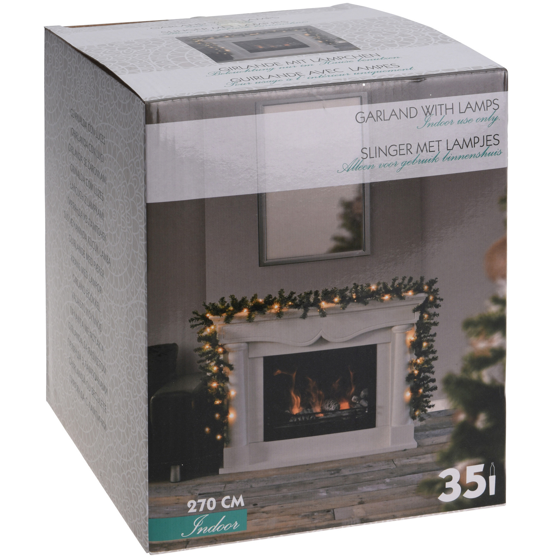 2x Dennenslingers/dennen guirlandes met 35 LED lampjes/lichtjes 270 cm -