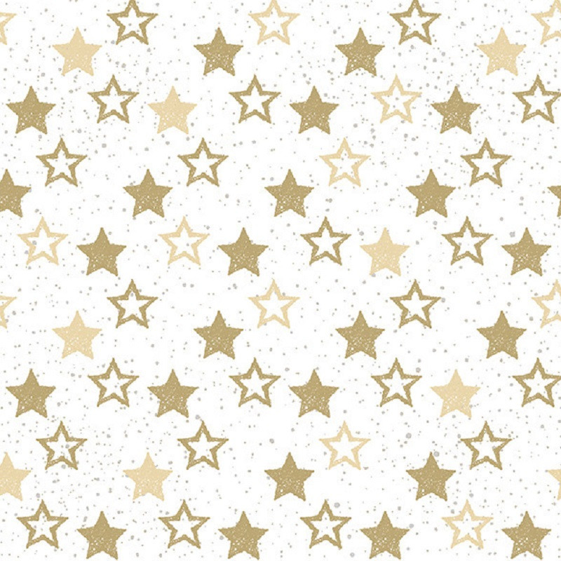 40x Servetten met gouden sterretjes 33 x 33 cm -