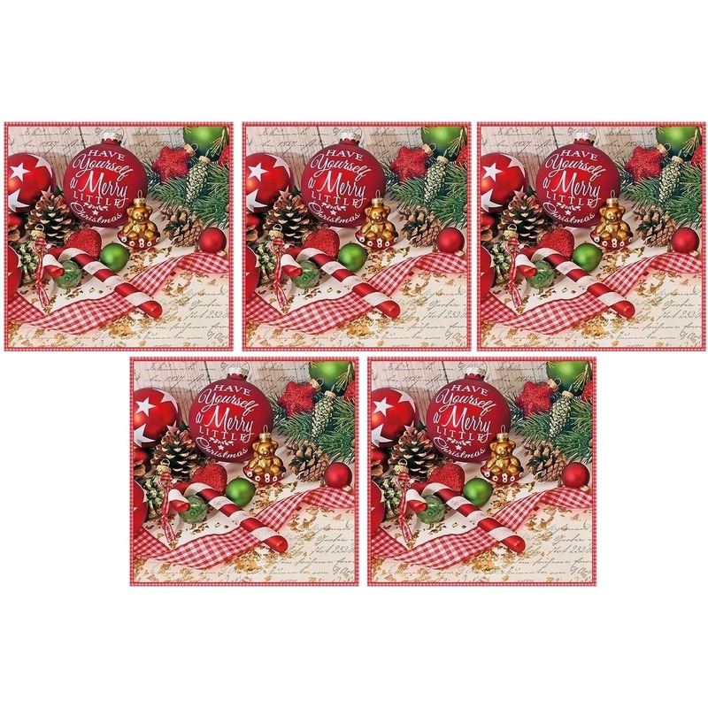 100x Kerst servetten in kerstsfeer 33 x 33 cm -