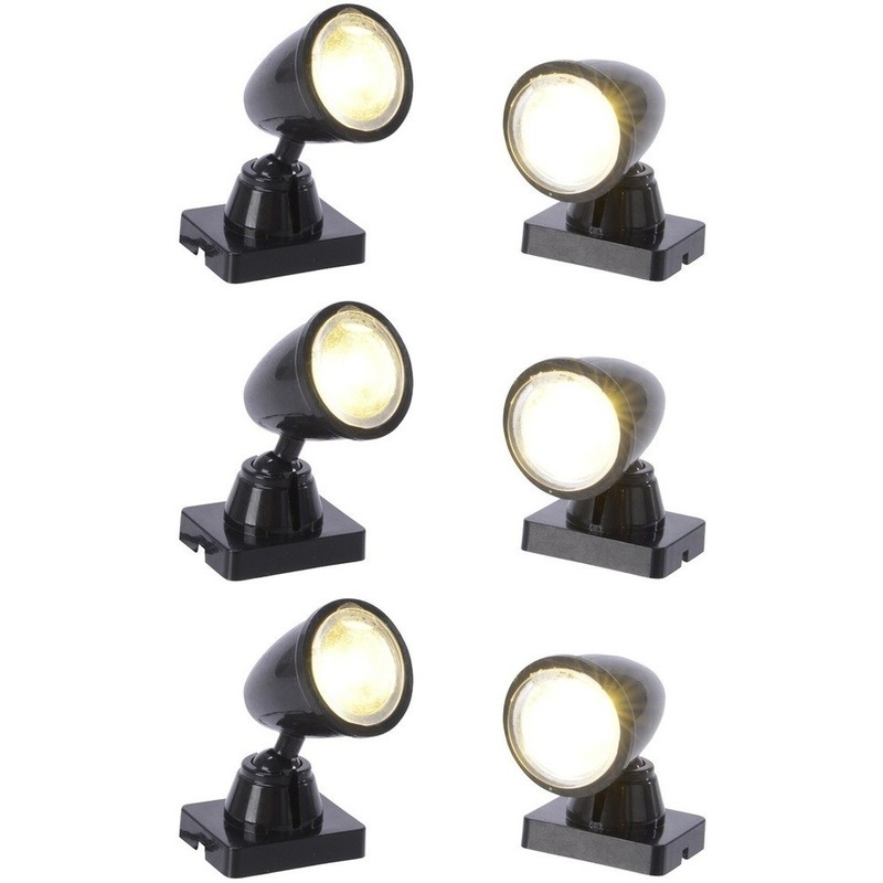 Kerstdorp verlichting - spotjes - 6x - LED - kerstdorp accessoires -