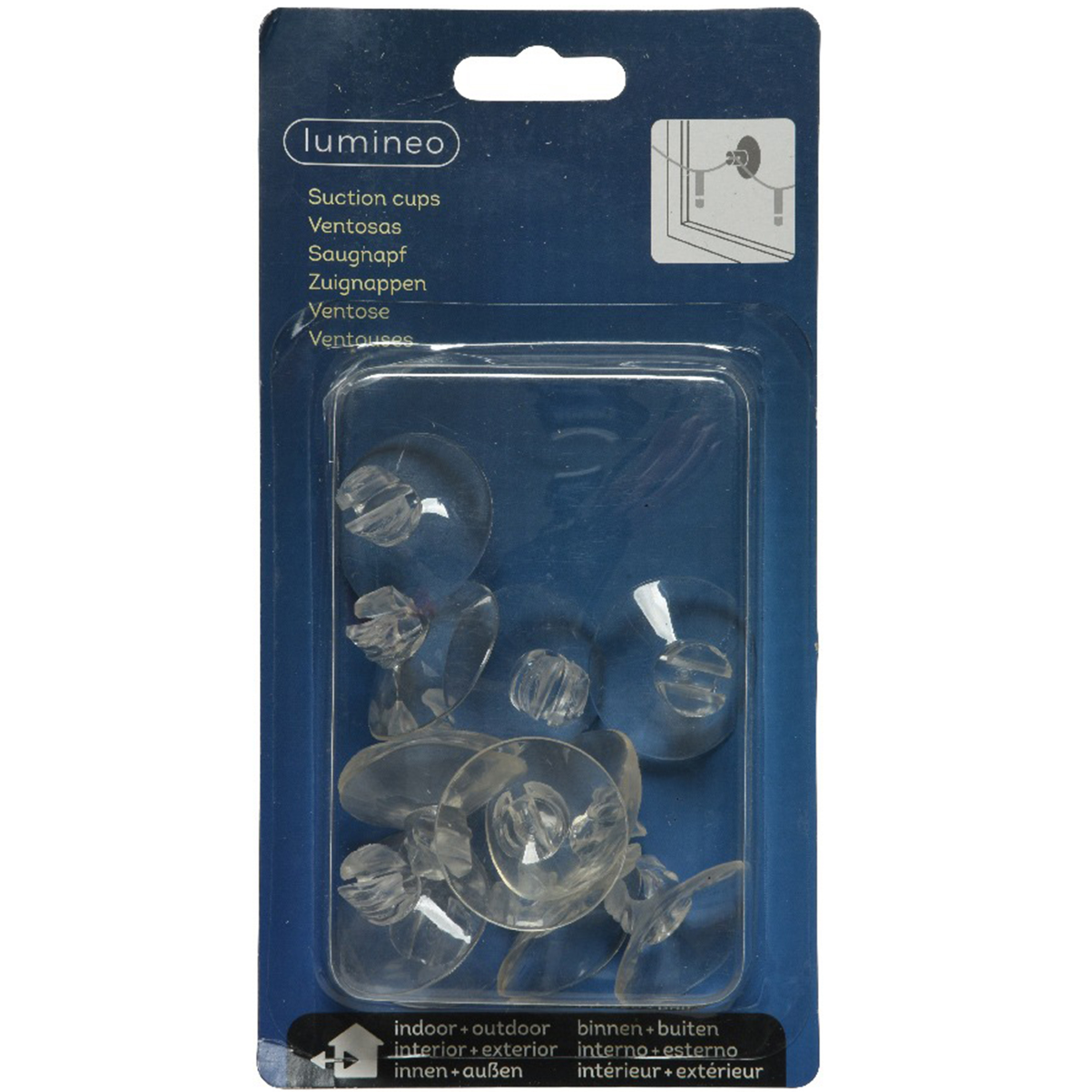 Decoris Zuignappen haakjes - 12x stuks - 3,5 x 1,5 cm- voor kerstverlichting -