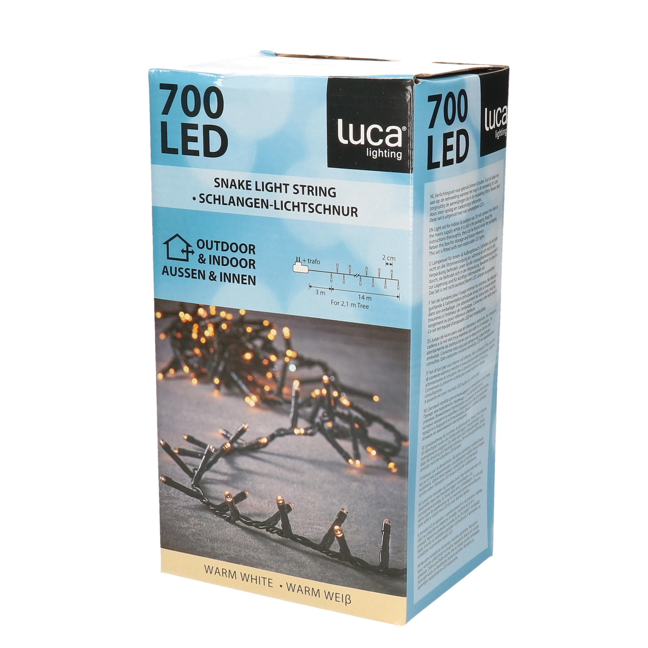 Kerstverlichting 14 meter - 700 lampjes - warm wit - met timer - clusterverlichting -