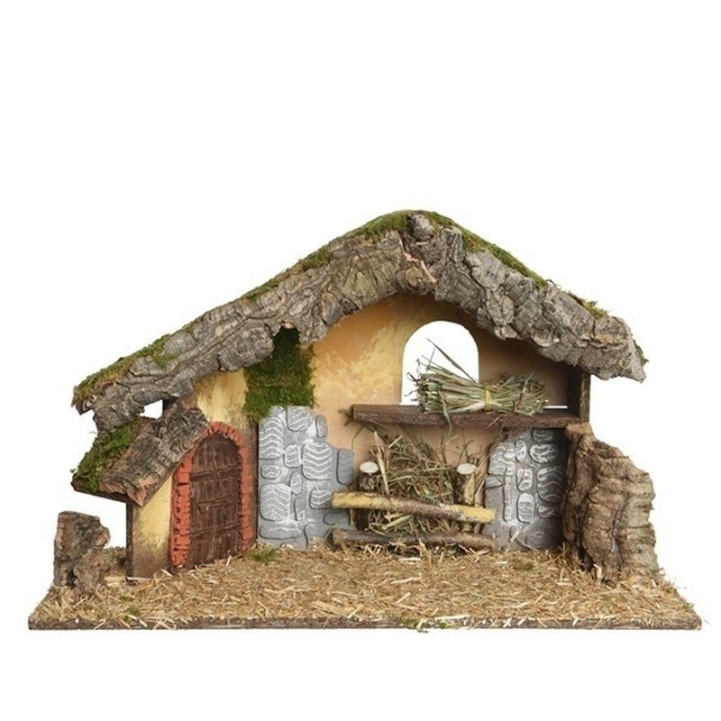 Luxe kerststal zonder figuren / lege kerststal 50 cm -