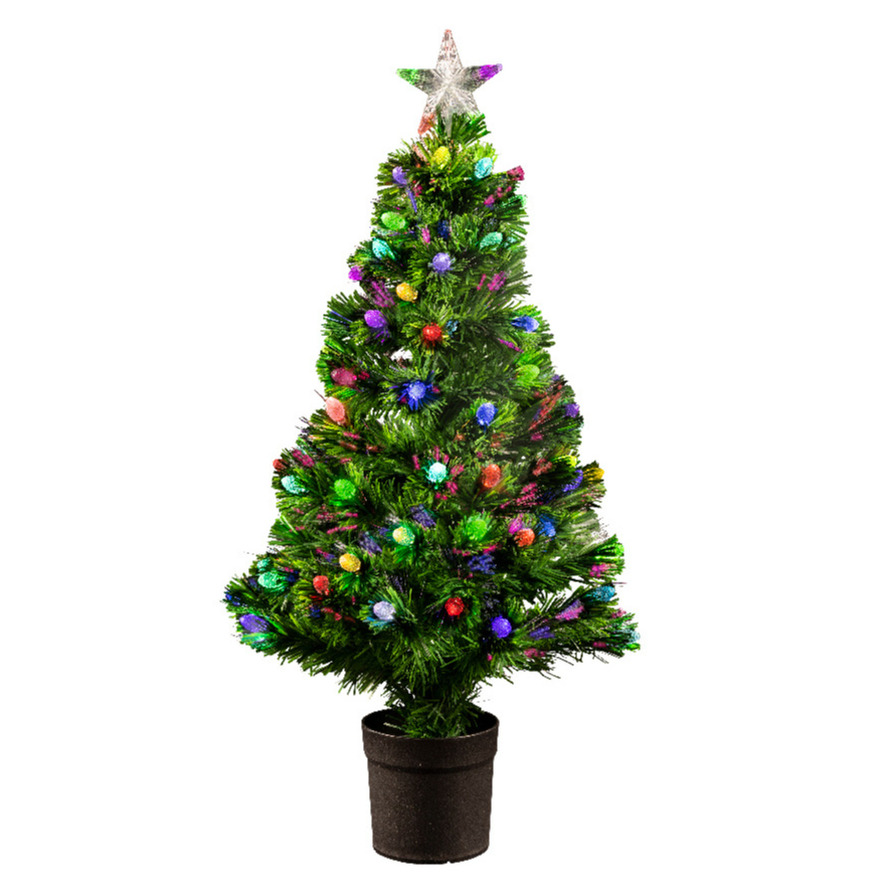 Kunstboom - fibre optic - H90 cm - met verlichting - Prestwick - kerstboom -