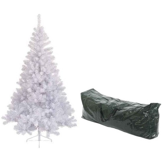 Kunst kerstboom wit Imperial pine 770 tips 210 cm met opbergzak -