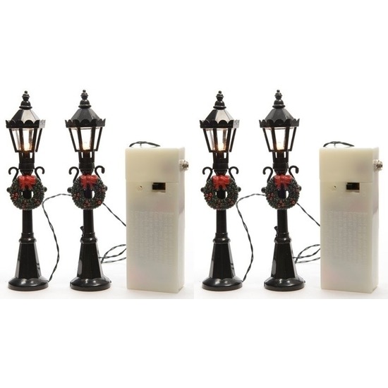 Kerstdorp lantaarns 4 stuks -