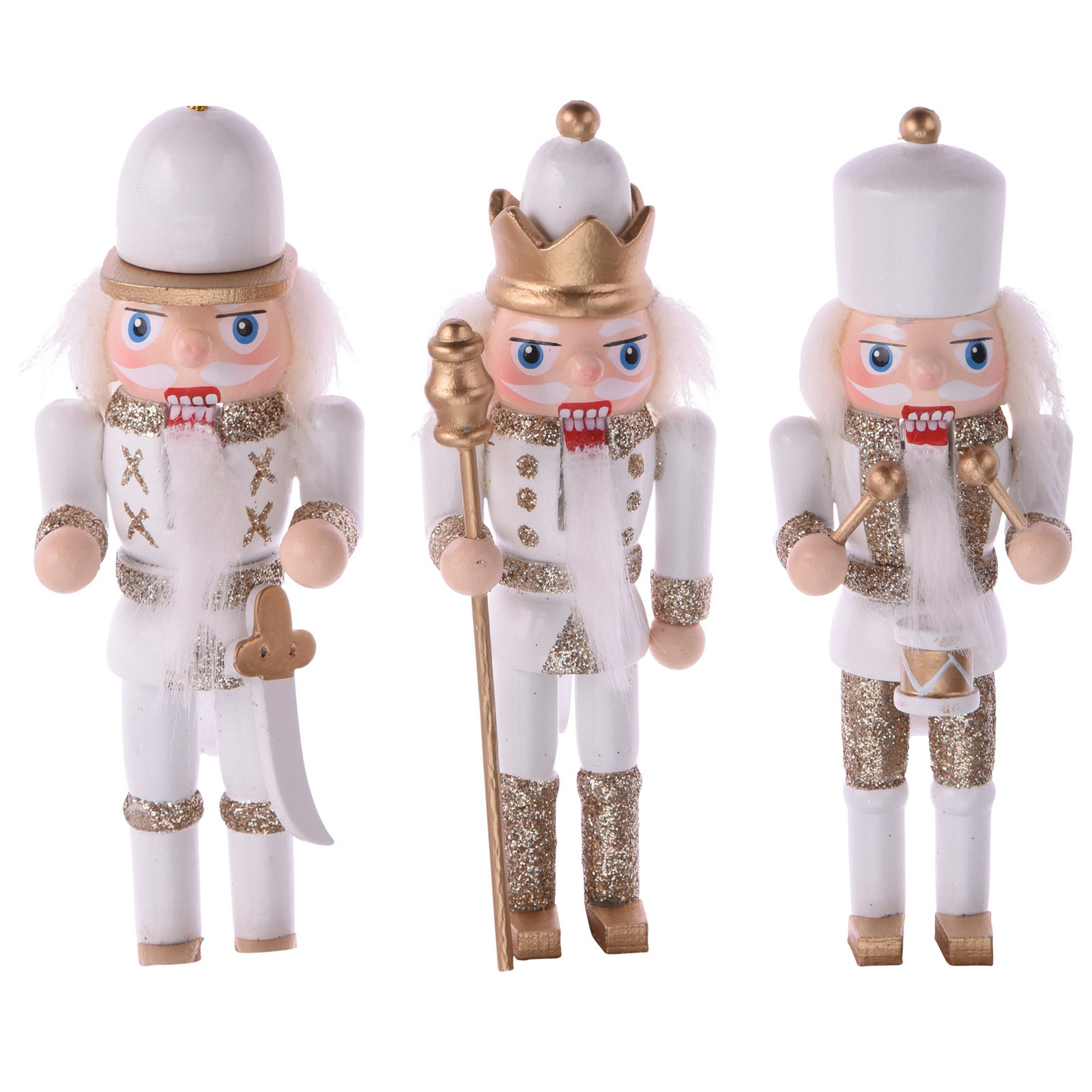 6x Kerstboomhangers notenkrakers poppetjes/soldaten 12 cm kerstversiering -