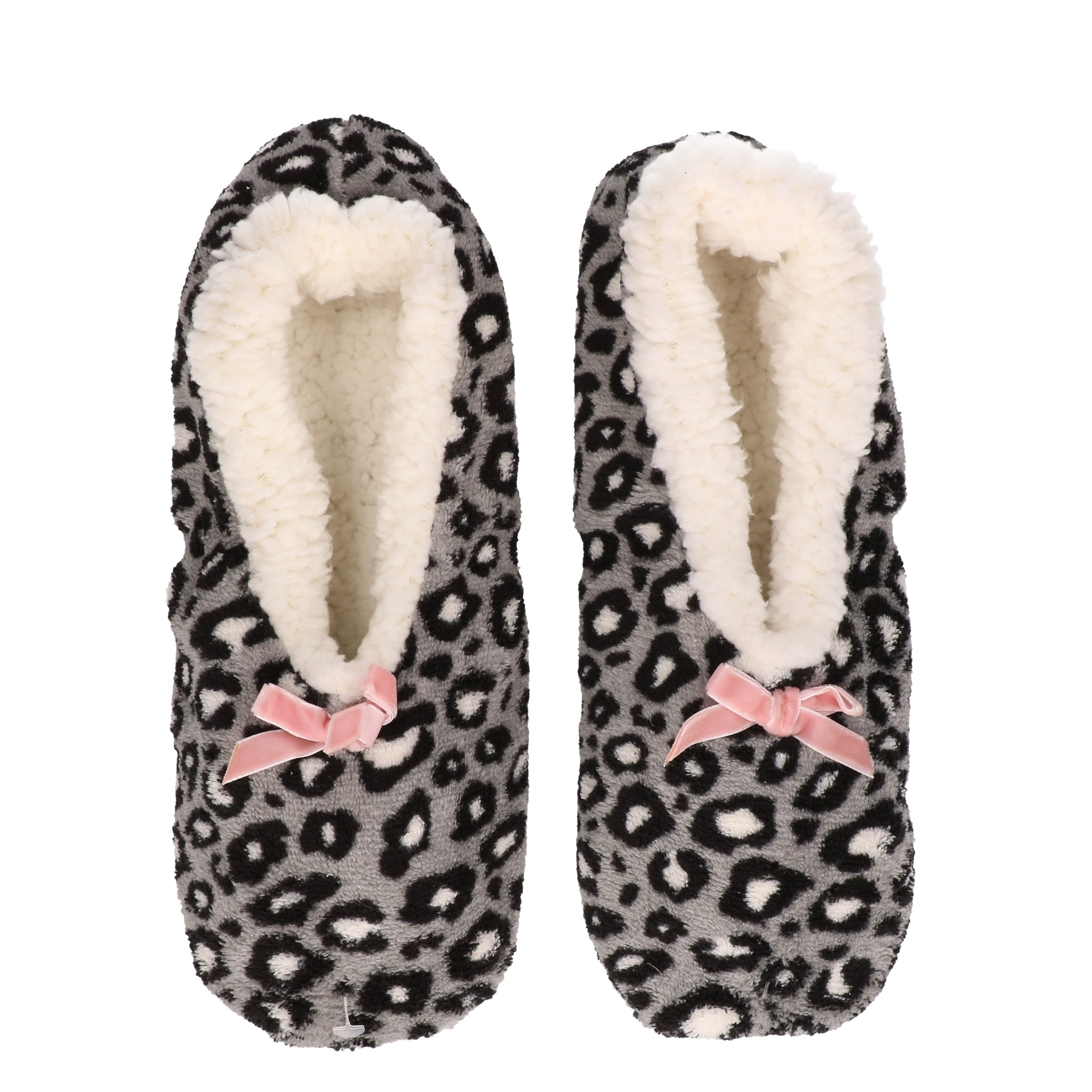 Ballerina pantoffels- panterprint/luipaardprint - grijs - dames - sloffen 37-39 -