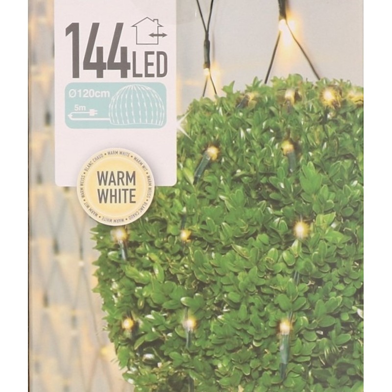 Buxus kerstverlichting lichtnet warm wit 120 x 120 cm -