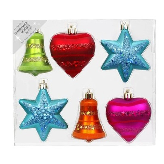 Inge Christmas Kerstballen - figuren - kunststof - 9 cm -