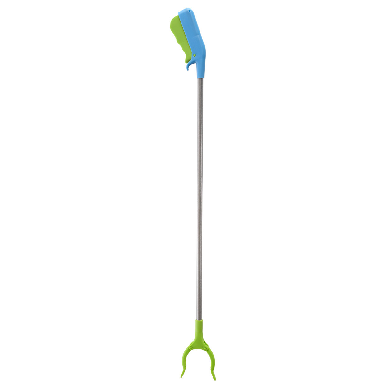 2x Zwerfvuilgrijpers/afvalgrijpers voor kinderen 77 cm groen/blauw -
