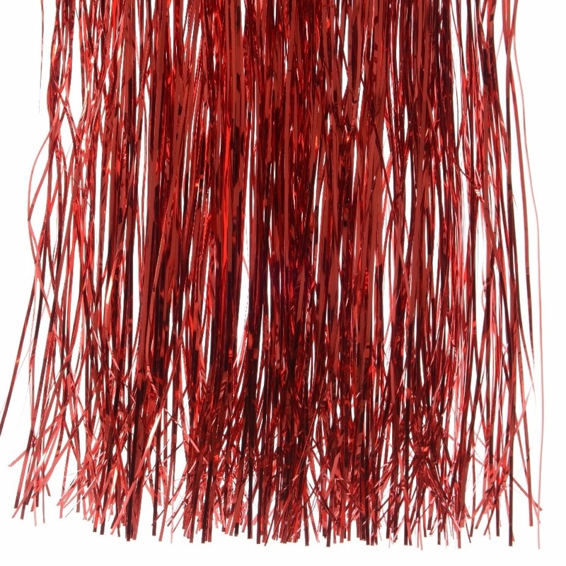 2x Kerstboom decoratie folie slierten rood -