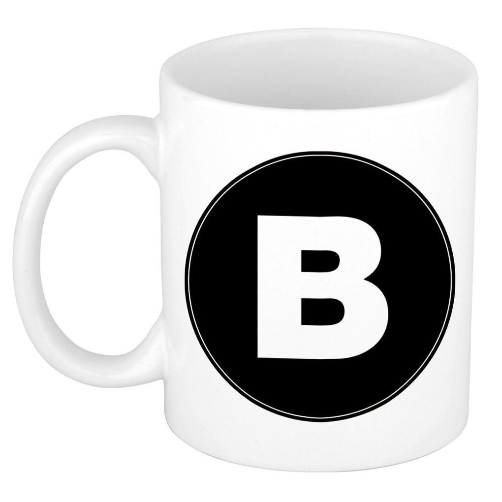 Mok / beker met de letter B voor het maken van een naam / woord of team -