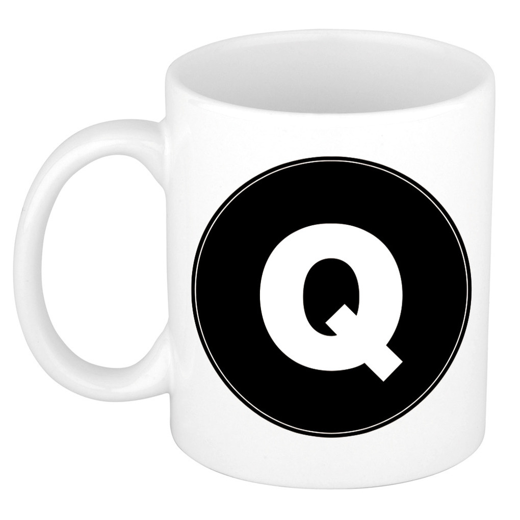Mok / beker met de letter Q voor het maken van een naam / woord of team -