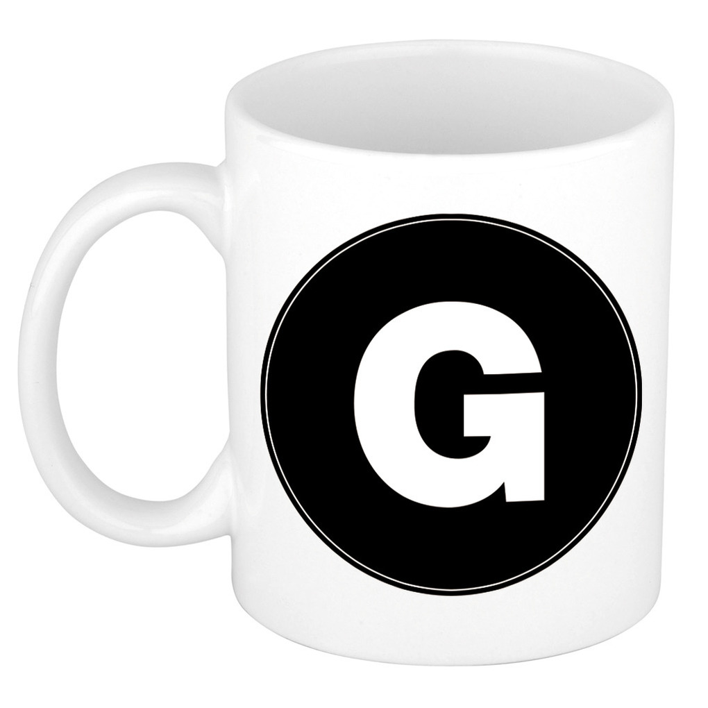 Mok / beker met de letter G voor het maken van een naam / woord of team -