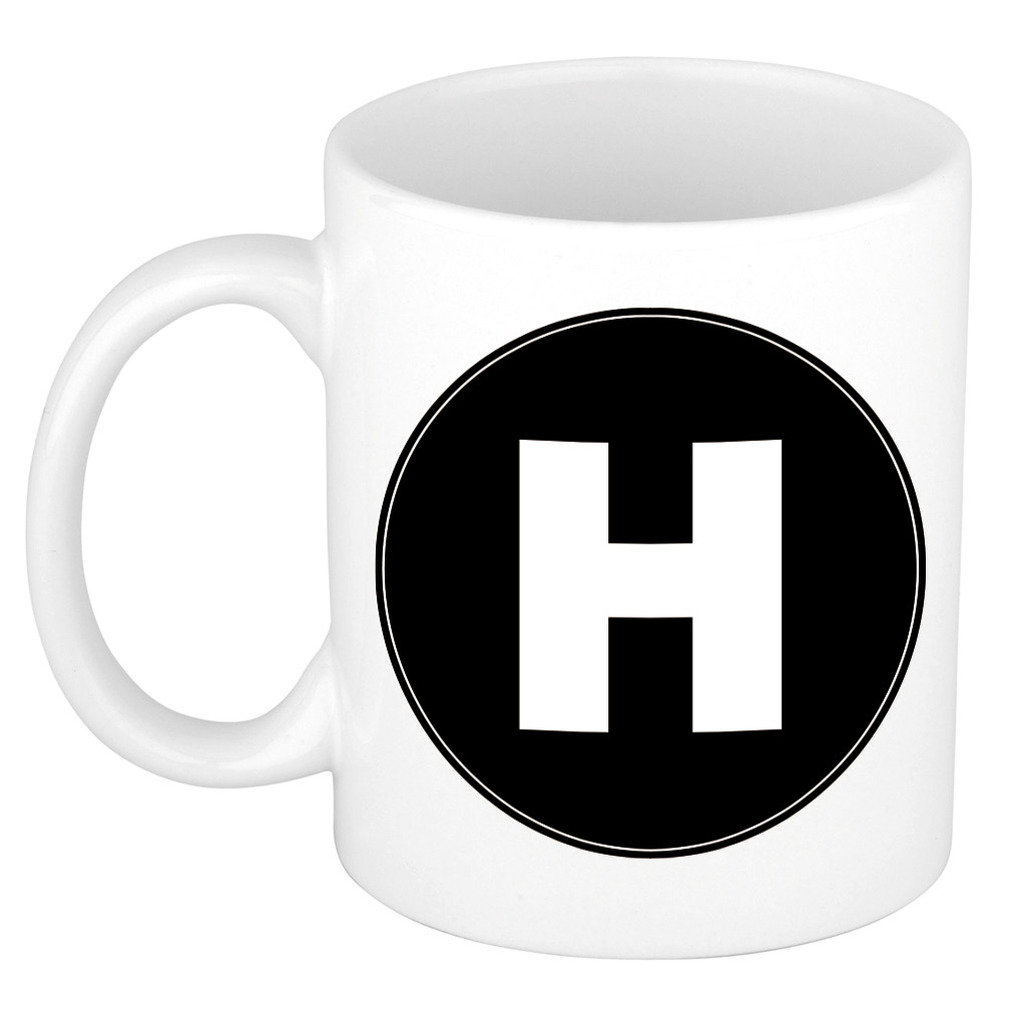 Mok / beker met de letter H voor het maken van een naam / woord of team -