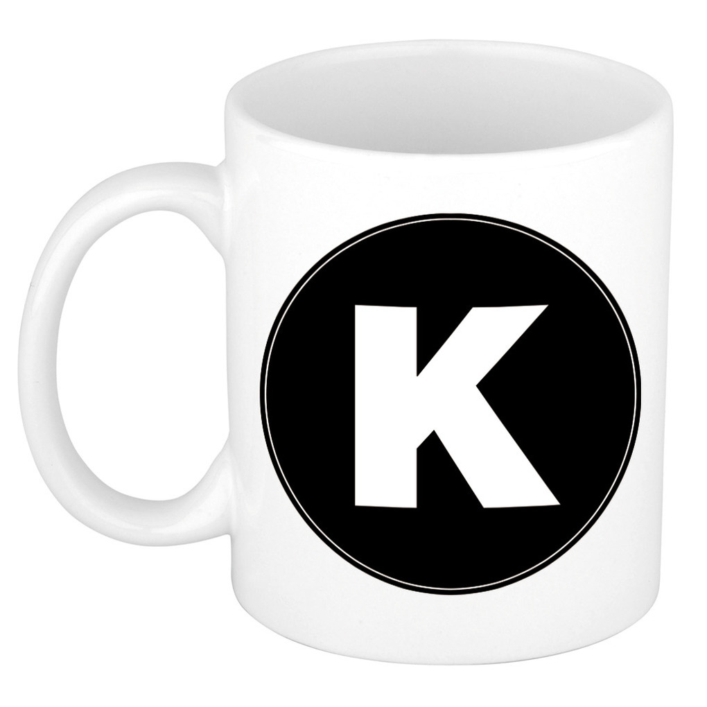 Mok / beker met de letter K voor het maken van een naam / woord of team -