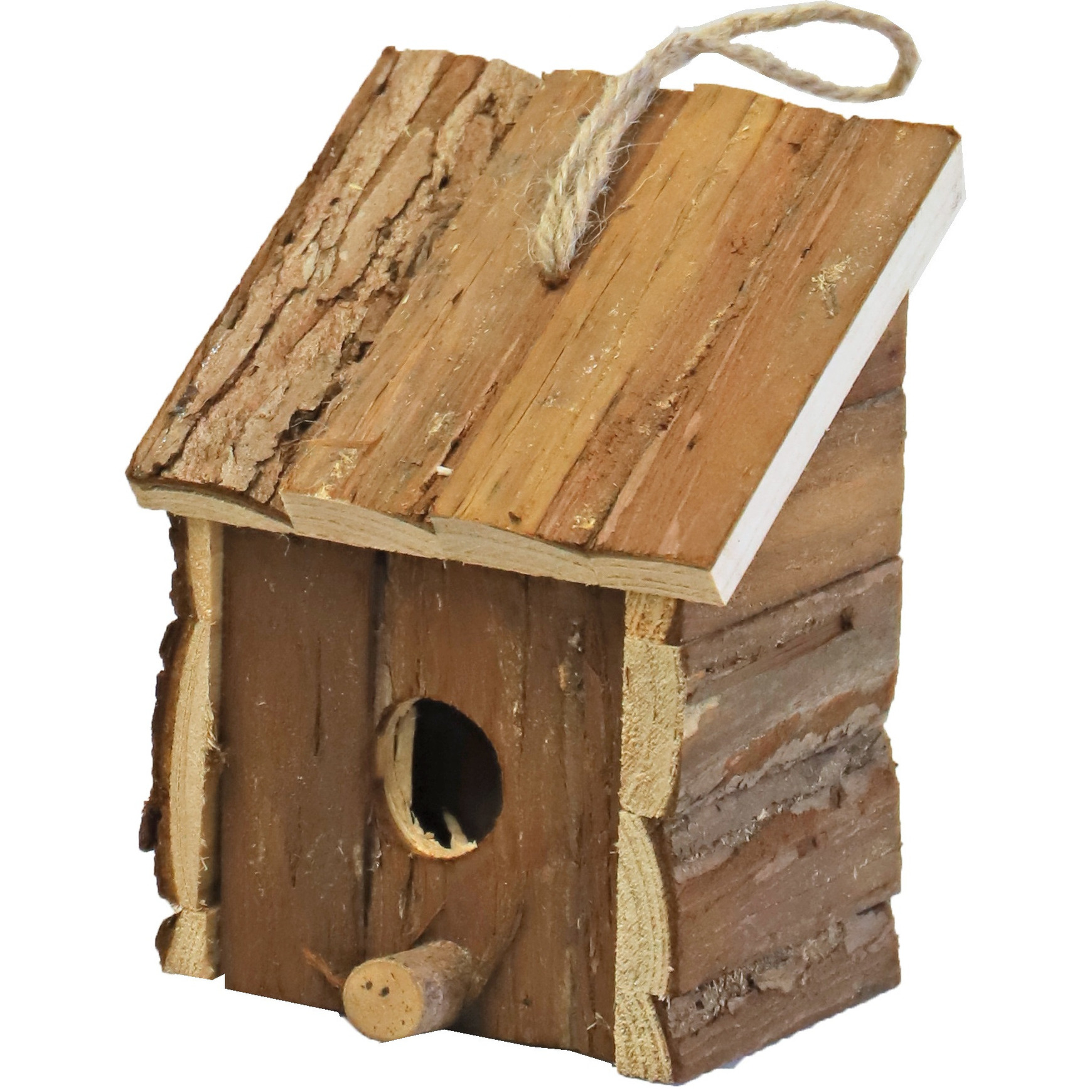 Nestkast/vogelhuisje - hout - naturel bruin - 9 x 11 x 16 cm -