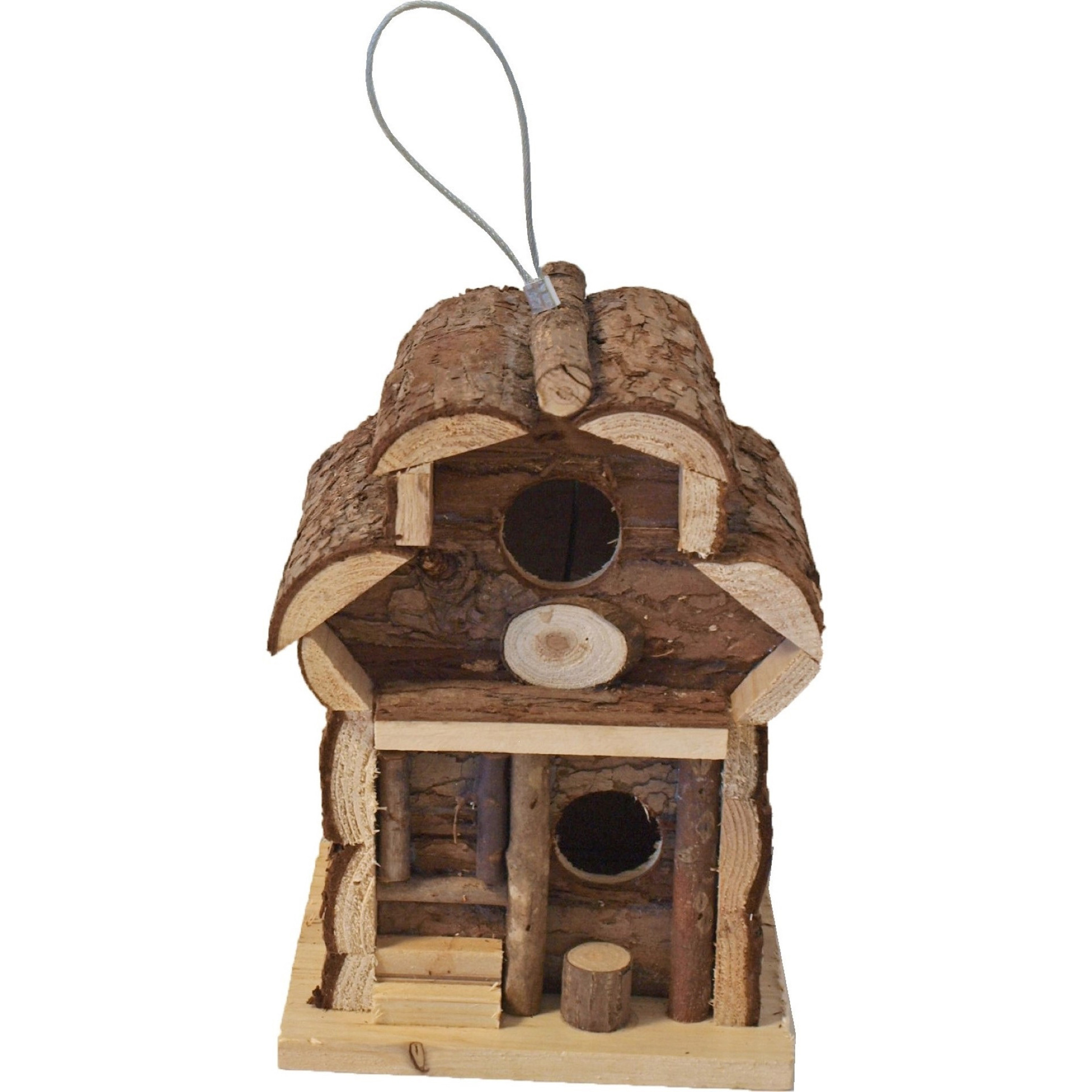 1x Broedkast/broedhuis/vogelhuis rond dak naturel 15 x 15 x 21,5 cm -