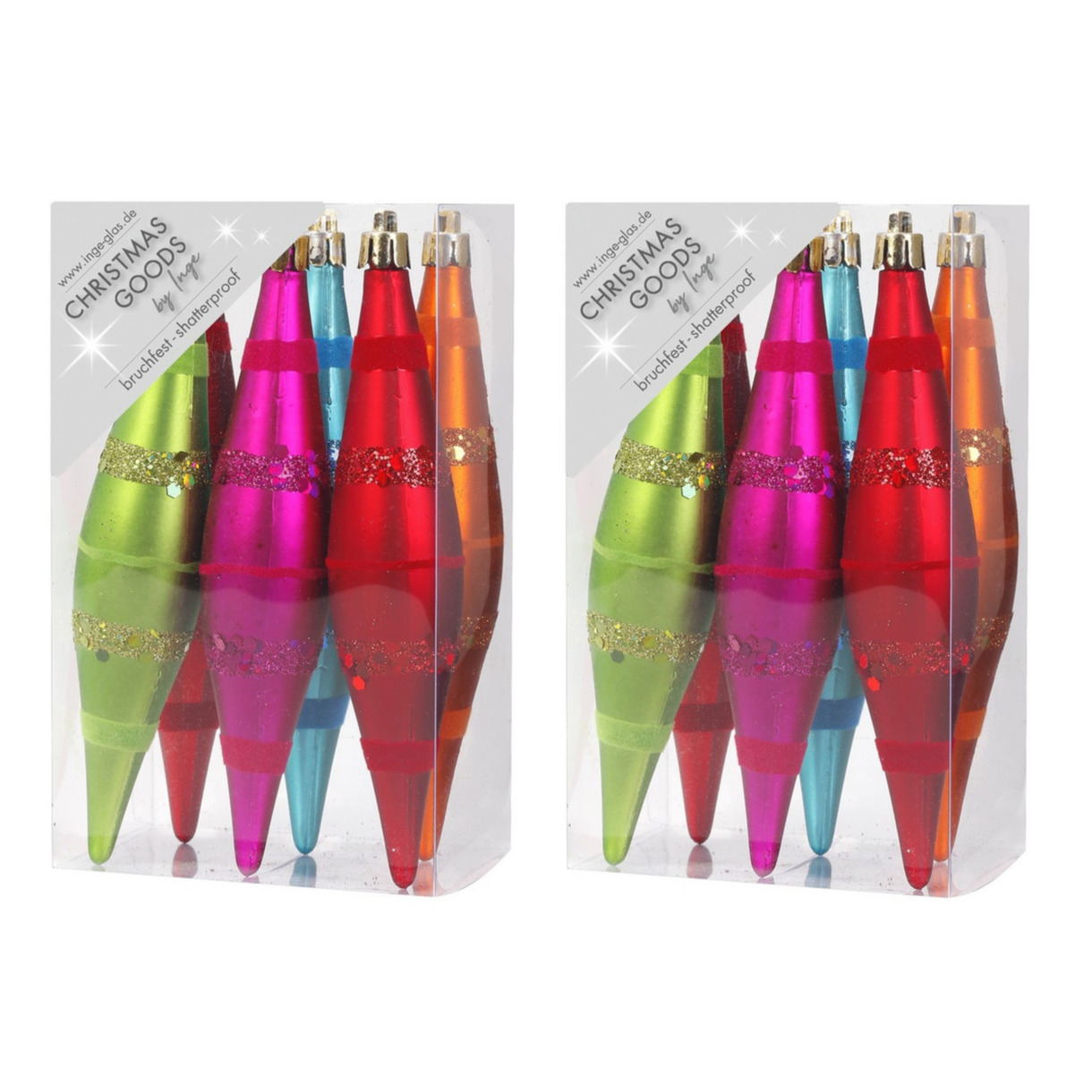 12x Kunststof kersthangers pegels kerstballen gekleurd 15 cm -