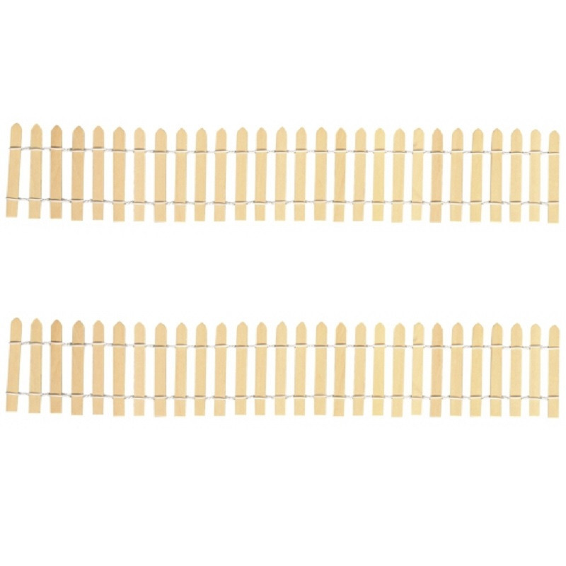 Kerstdorp hek afsluiting/omheining - L180 x H5,5 cm - hout - miniatuur hekje -