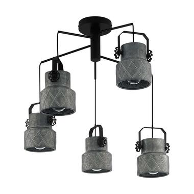 EGLO hanglamp Hillcot 5-lichts - zwart - Ø67,5 cm - Leen Bakker