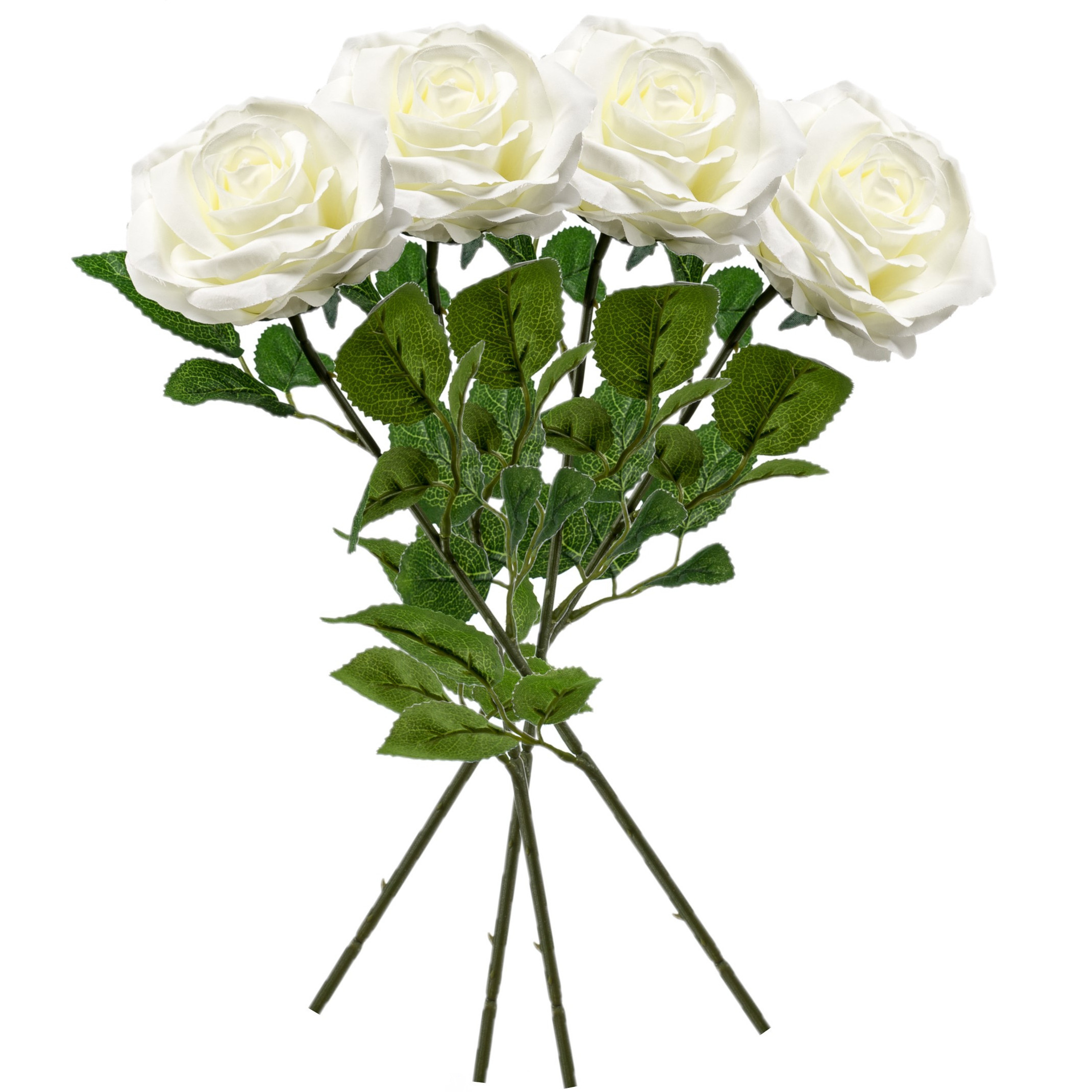 10x Creme rozen Marleen kunstbloemen 63 cm -