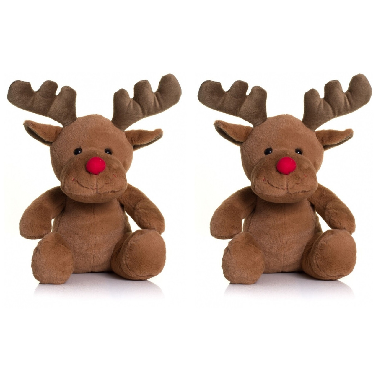 Set van 2x stuks pluche rendieren knuffel van 30 cm -