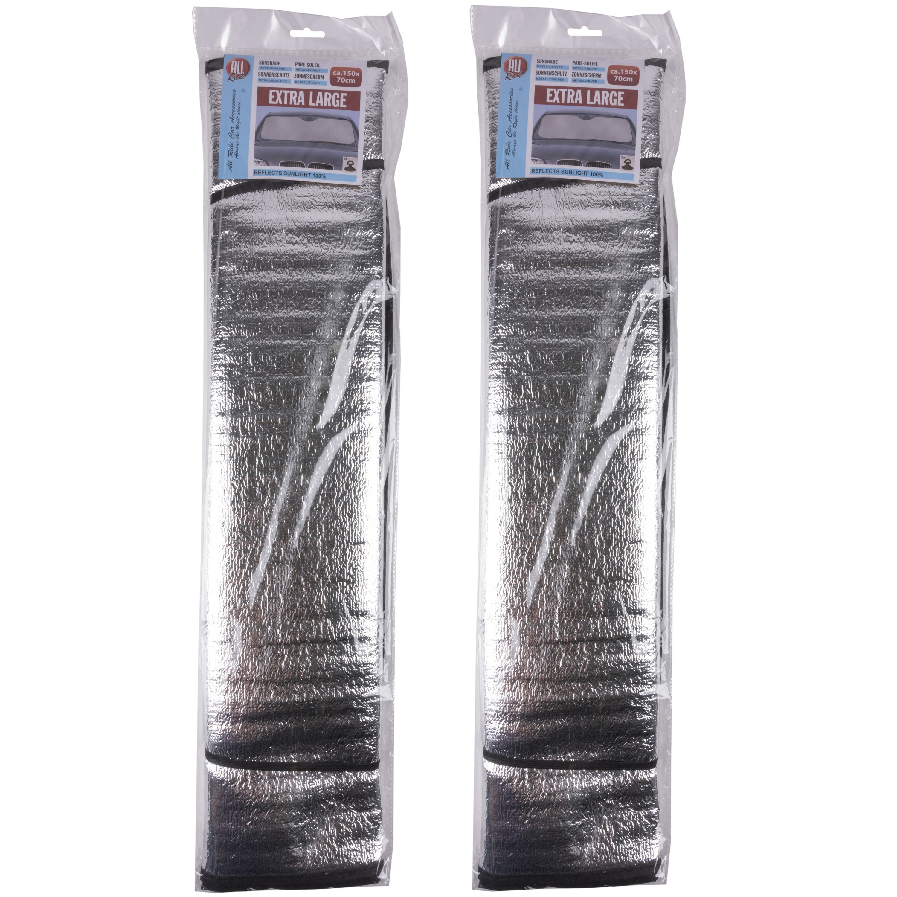 Set van 2x auto zonneschermem/anti vorst dekens L 70 x 150 cm -