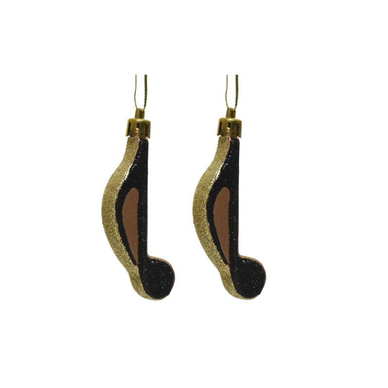 12x Kerstboomhangers achtste muzieknoten goud 7 cm kerstversiering -