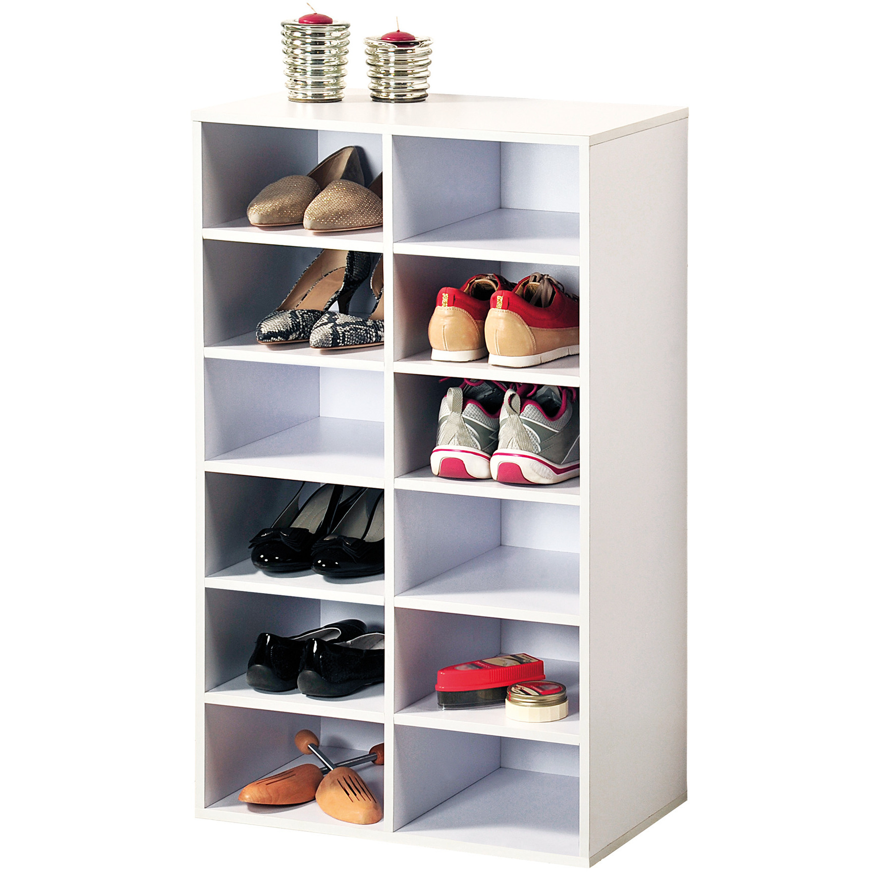 Witte schoenenkast/schoenenrek 29 x 51 x 87 cm -