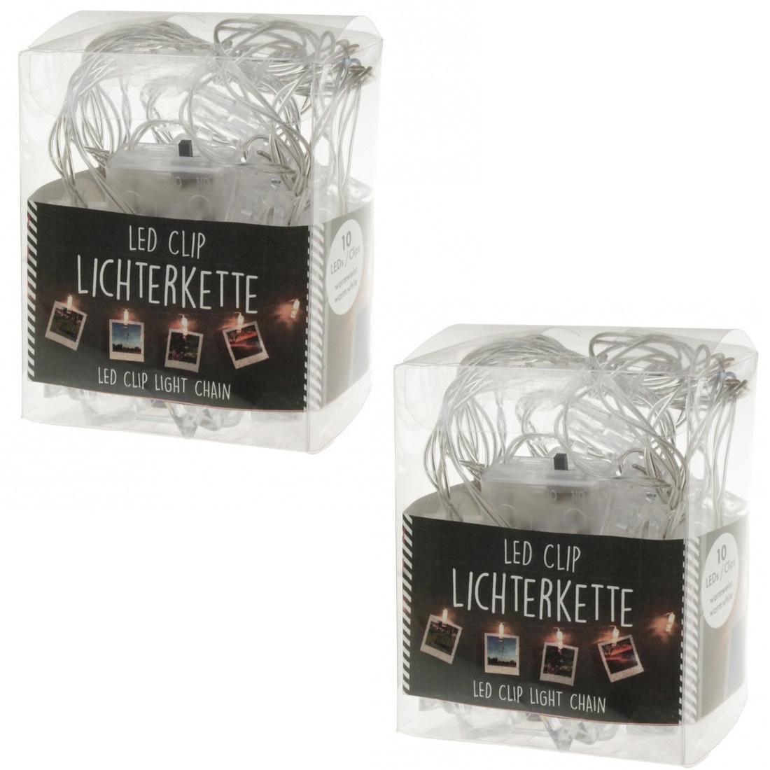 2x stuks kerstkaarten slingers met lichtgevende knijpertjes 150 cm -