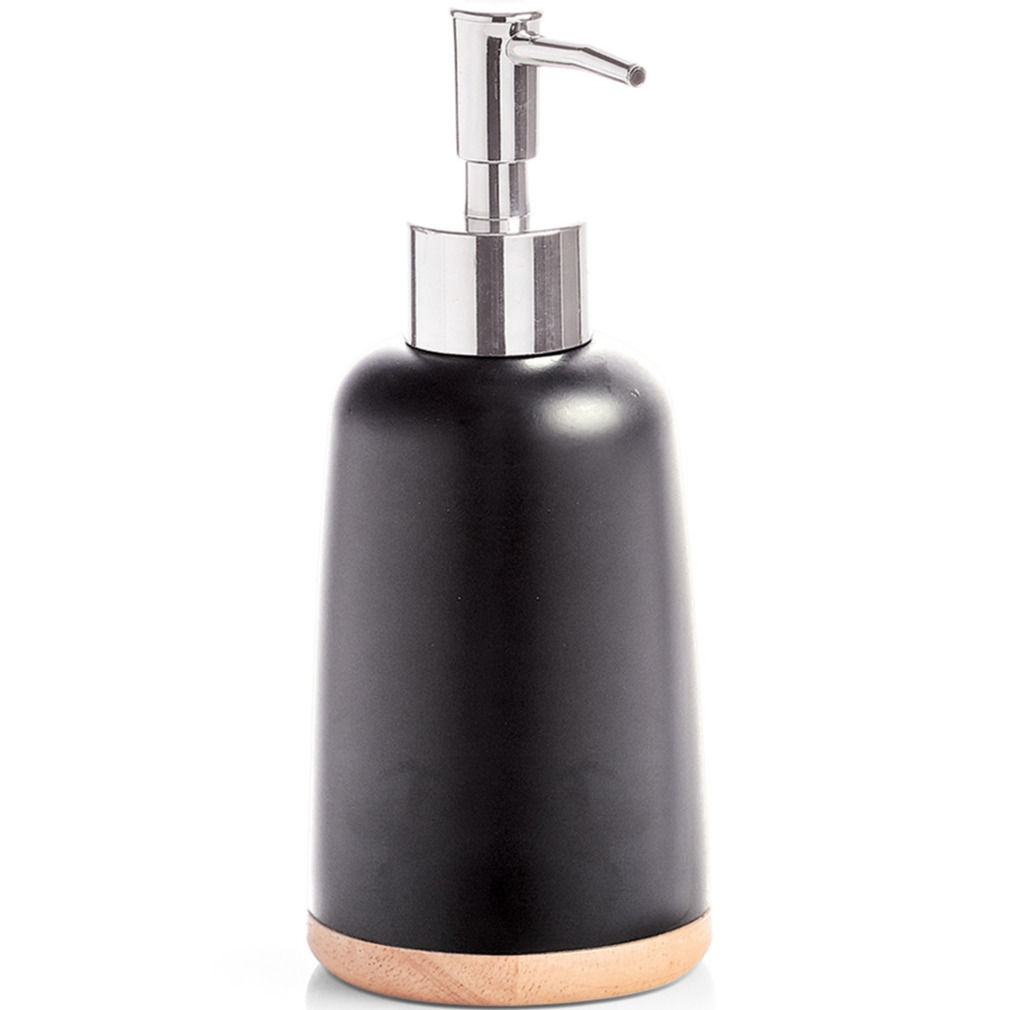 Zeeppompje/zeepdispenser zwart polyresin 17 cm -