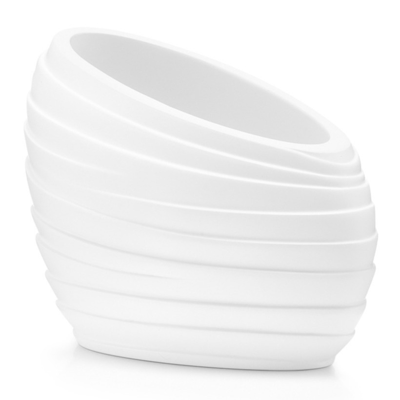 Badkamer beker wit abstract polyresin 12,5 cm -