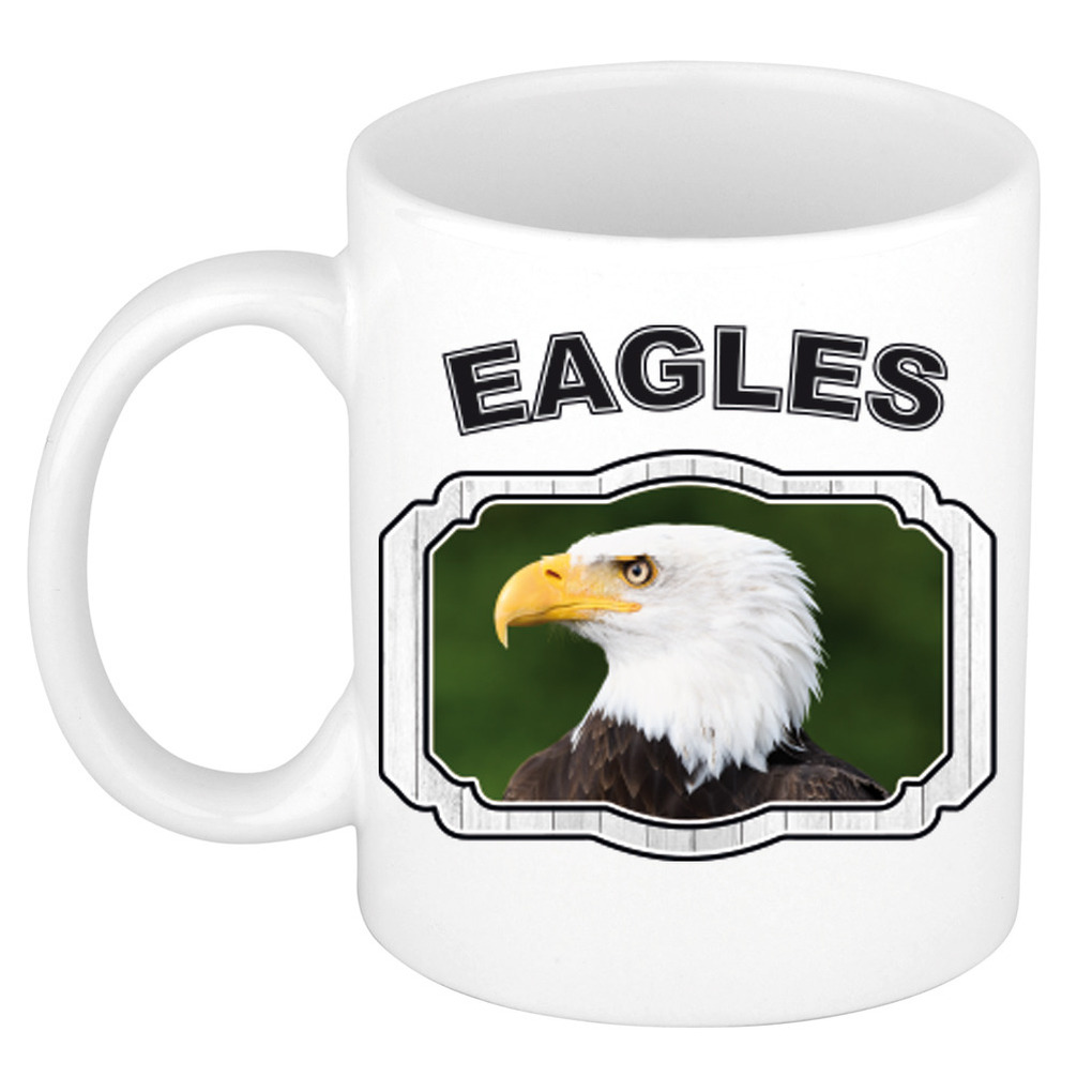 Dieren arend beker - eagles/ zeearenden mok wit 300 ml -