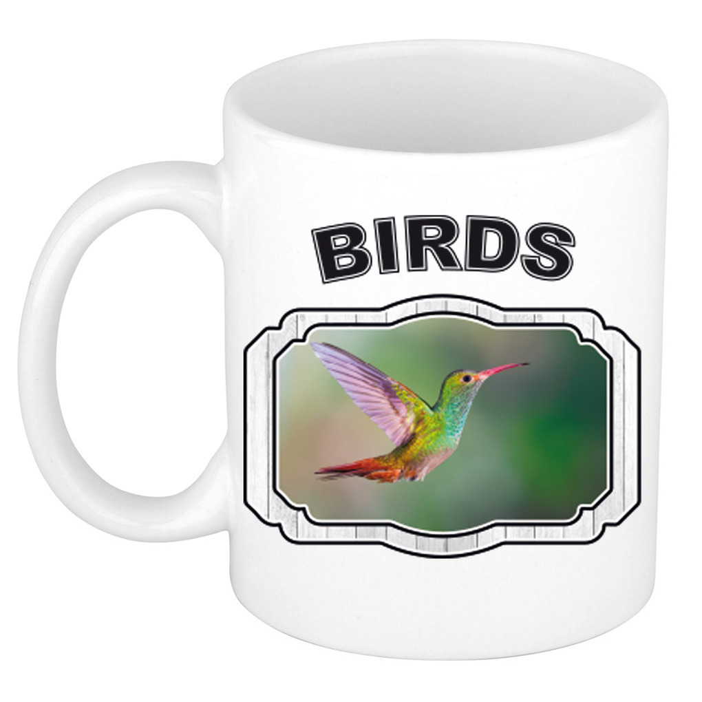 Dieren kolibrie vogel beker - birds/ vogels mok wit 300 ml -