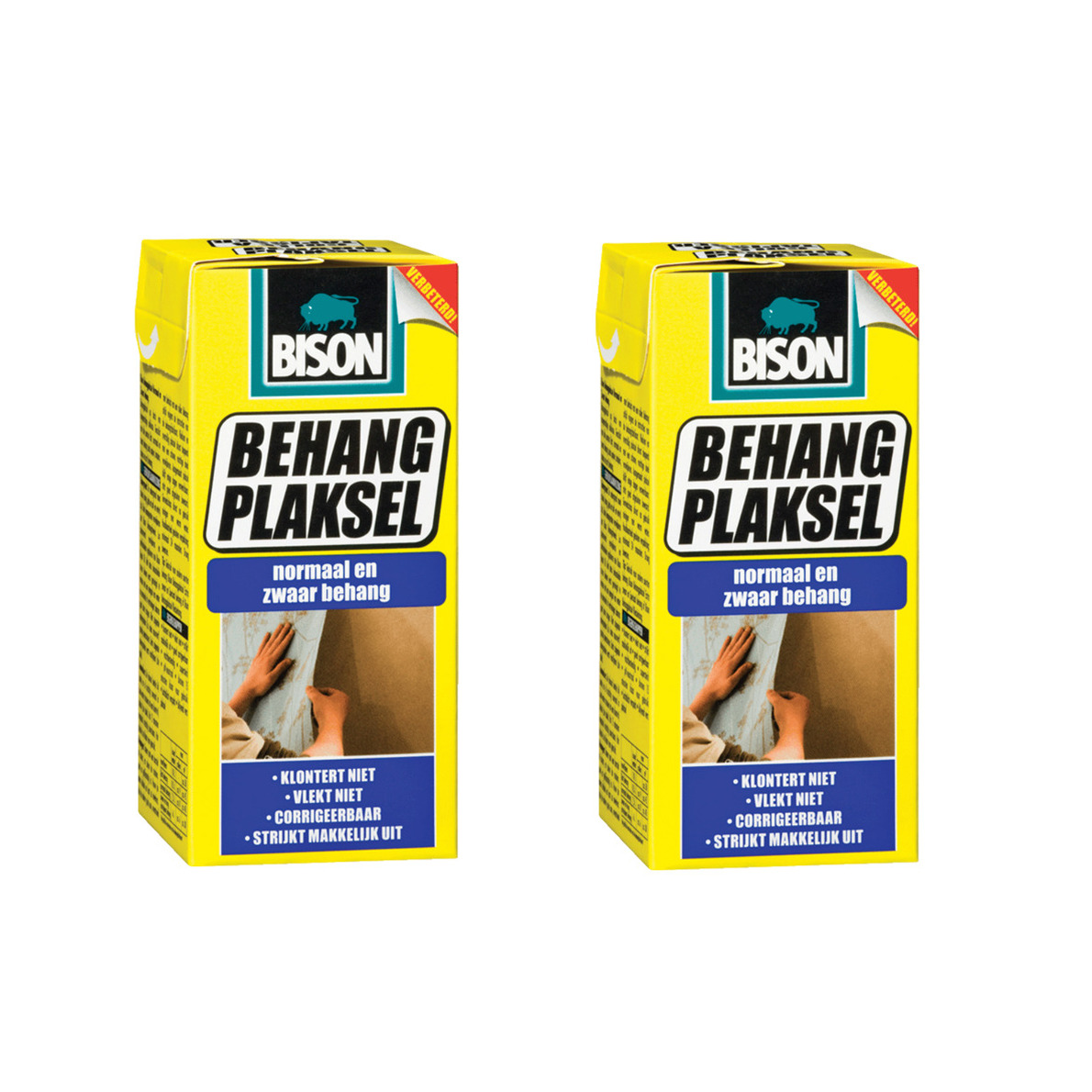 Bison behanglijm/behangplaksel normaal behang - 2x - 125 gram - Papier mache maken -
