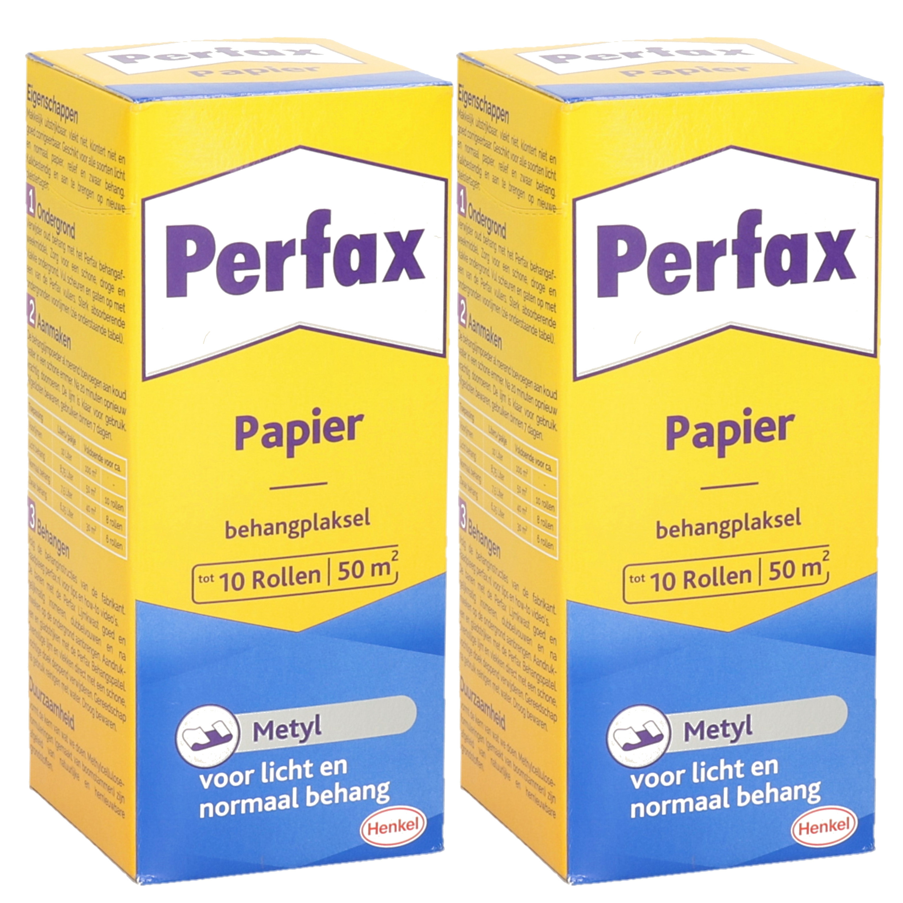 2x pakken Perfax metyl behanglijm/behangplaksel 125 gram -