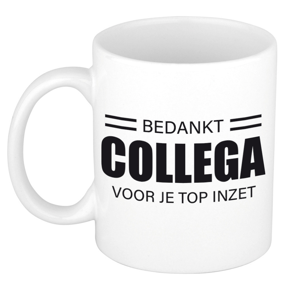 1x stuks collega cadeau mok / beker bedankt collega voor je top inzet -