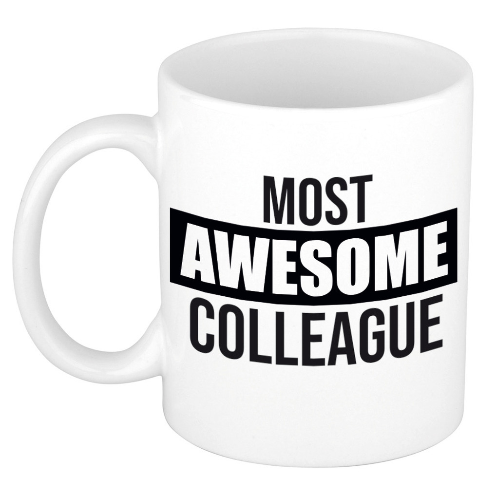 1x stuks collega cadeau mok / beker most awesome colleague -